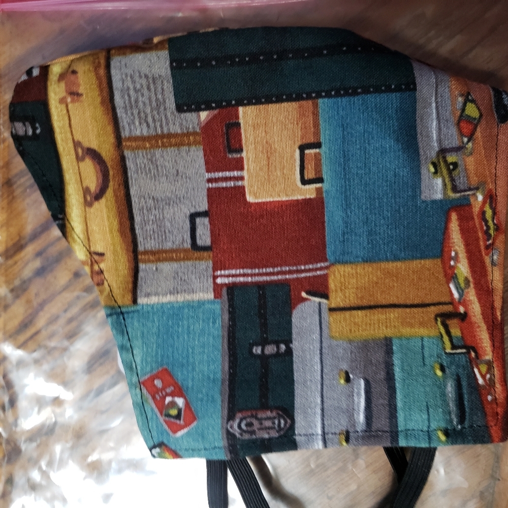 Suitcase pattern Handmade Face Mask - Picture 4 of 5